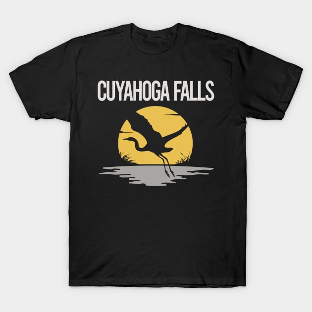 Flying Stork Cuyahoga Falls T-Shirt by flaskoverhand